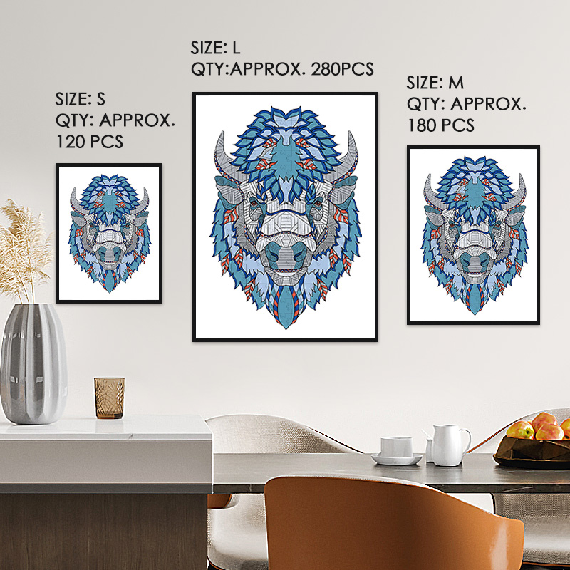 Blue Bull Wooden Jigsaw Puzzle - aimpuzzle