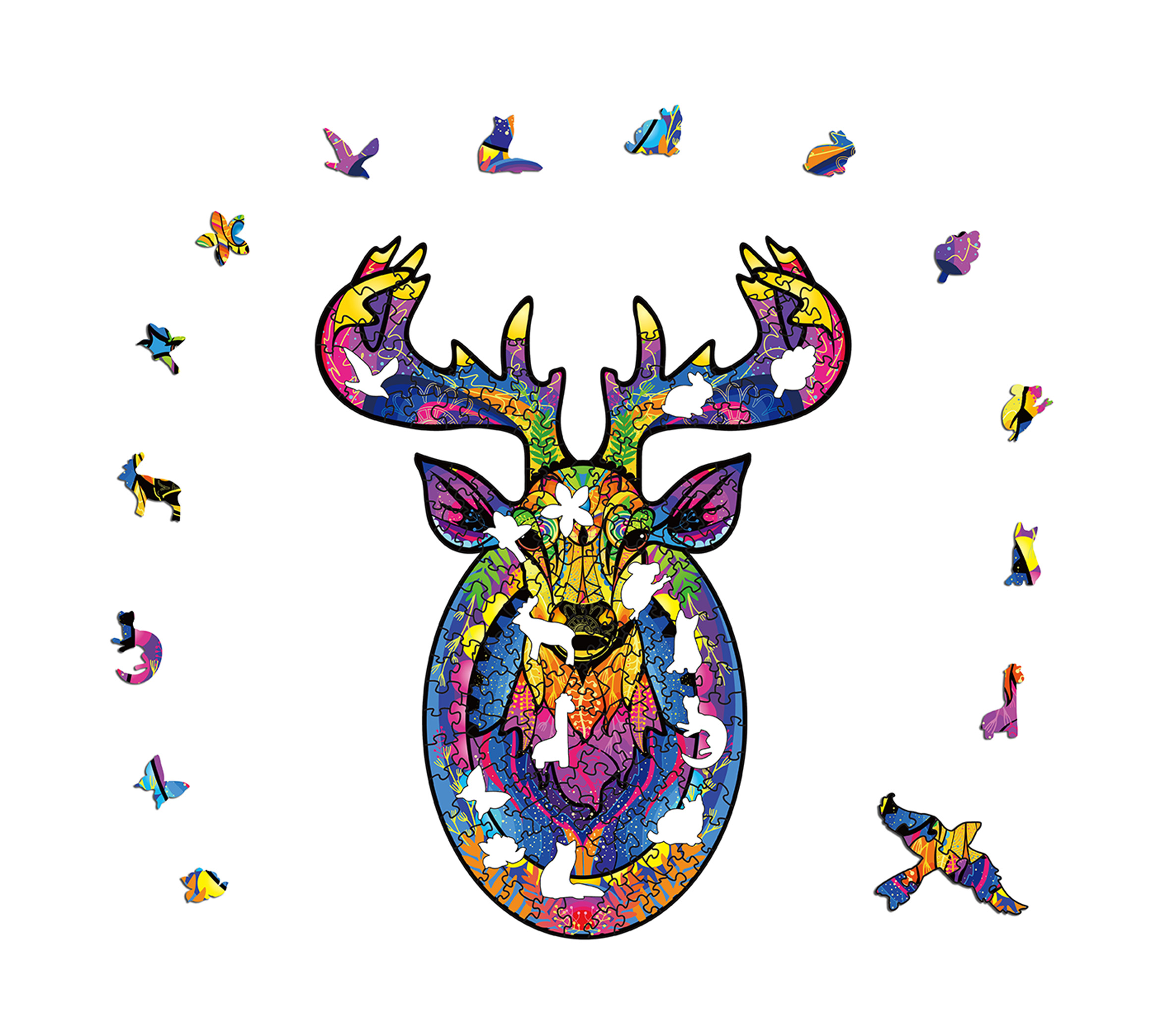 Deer Head Wooden Jigsaw Puzzle - aimpuzzle