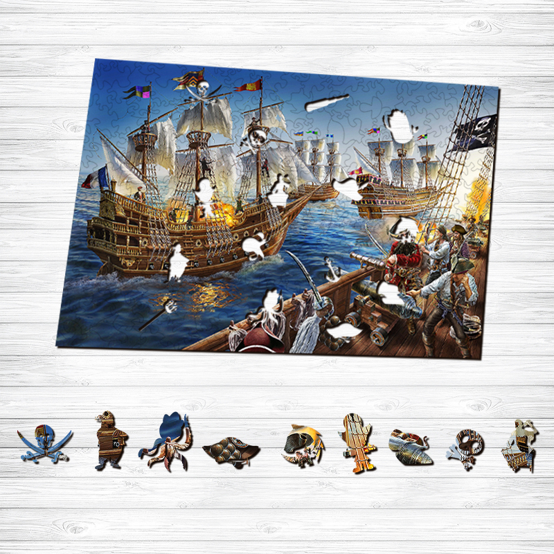 Battle Ship Wooden Jigsaw Puzzle - aimpuzzle