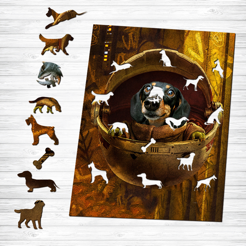 Yoda Dachshund Wooden Jigsaw Puzzle - aimpuzzle