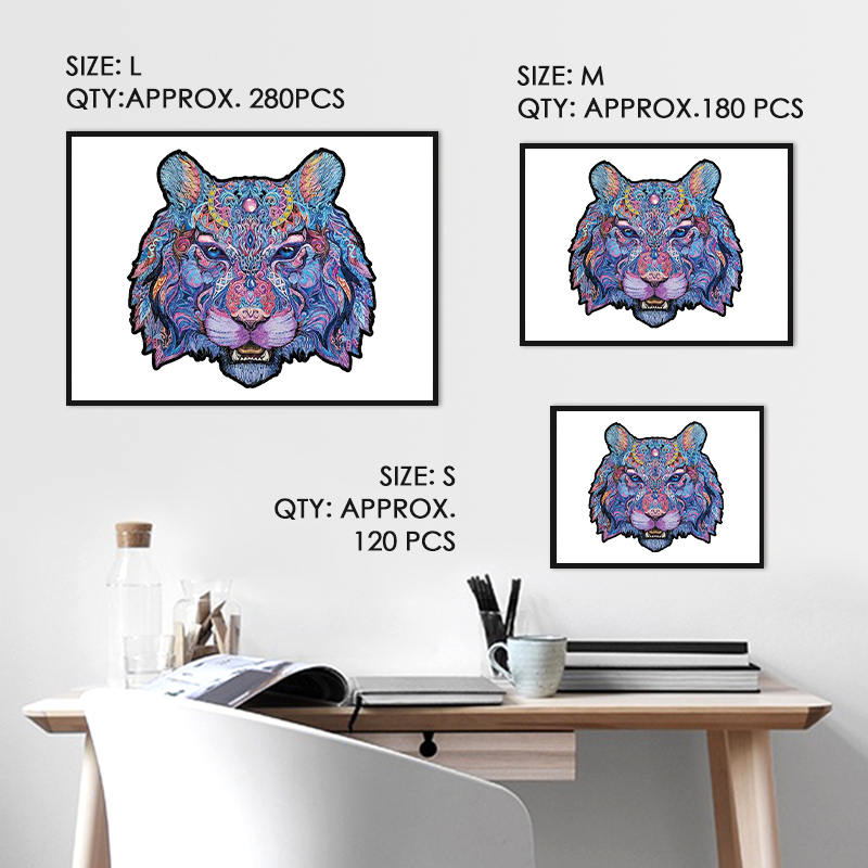 Blue Tiger Wooden Jigsaw Puzzle - aimpuzzle