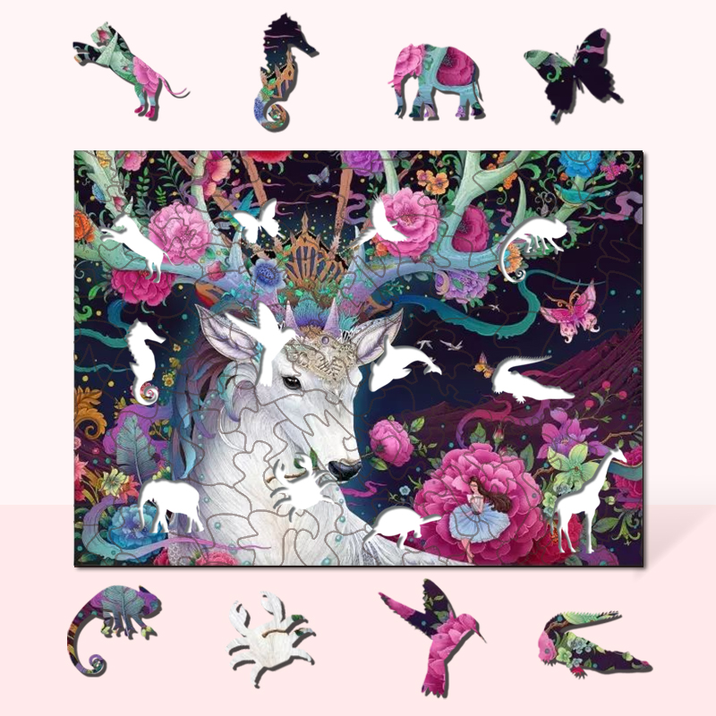 Deer Princess Wooden Jigsaw Puzzle - aimpuzzle