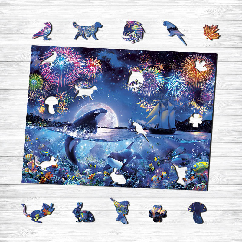 Dolphin Wooden Jigsaw Puzzle - aimpuzzle