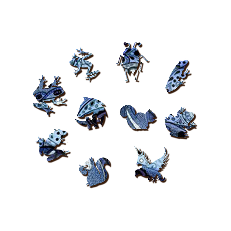 Blue Frog Wooden Jigsaw Puzzle - aimpuzzle