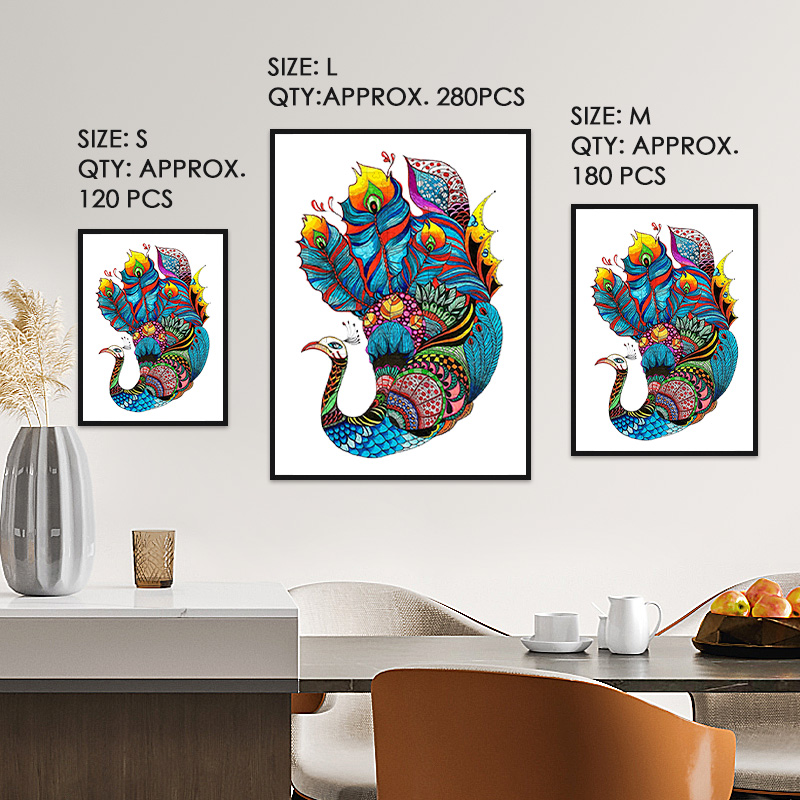 Peacock Art Wooden Jigsaw Puzzle - aimpuzzle