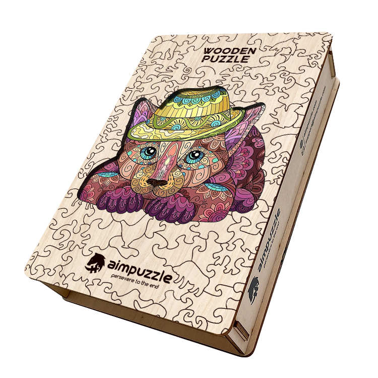 Cat in a Hat Wooden Jigsaw Puzzle - aimpuzzle