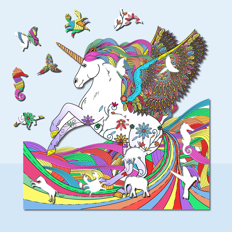 Flying Unicorn Wooden Jigsaw Puzzle - aimpuzzle