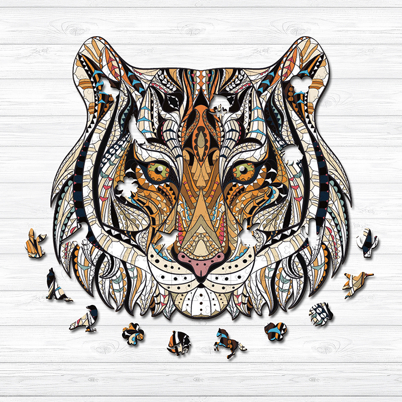 Tiger Head Wooden Jigsaw Puzzle - aimpuzzle