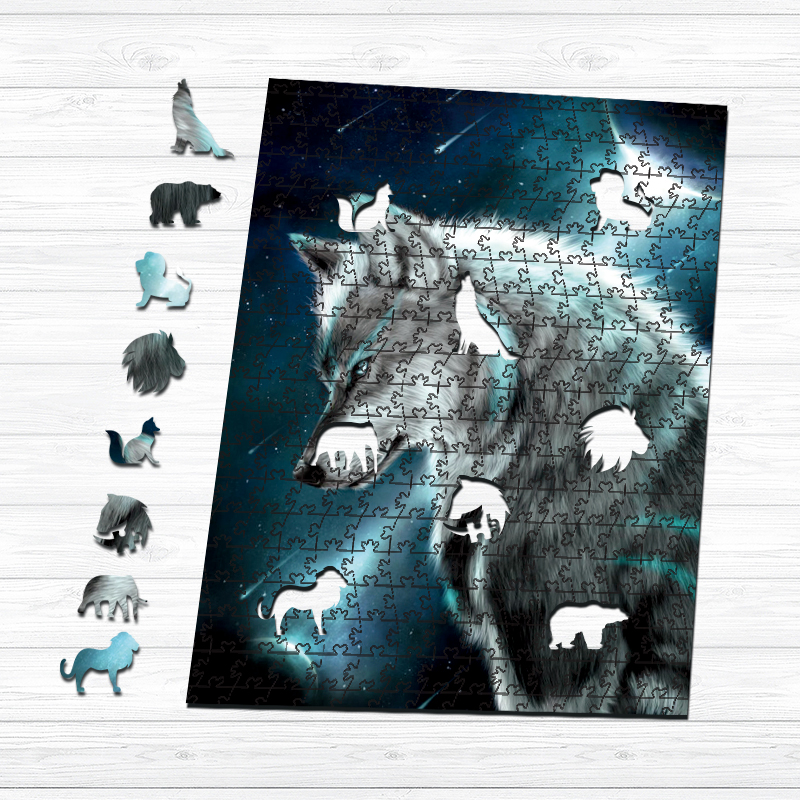 Gray Wolf Wooden Jigsaw Puzzle - aimpuzzle