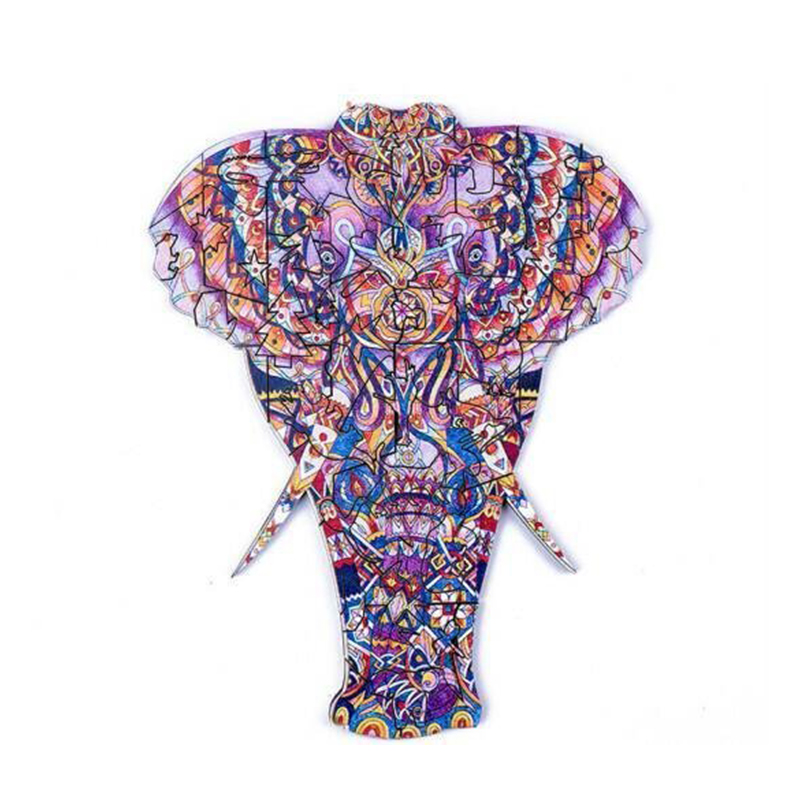 Purple Elephant Wooden Jigsaw Puzzle - aimpuzzle