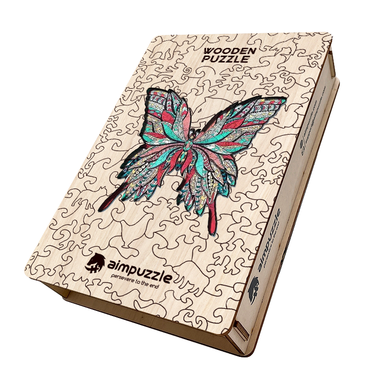 Red butterfly Wooden Jigsaw Puzzle - aimpuzzle