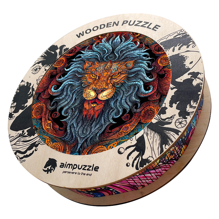 Furious Lion Wooden Jigsaw Puzzle - aimpuzzle