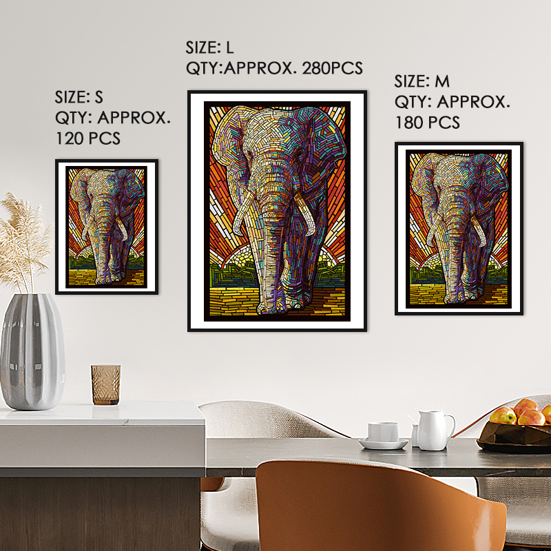 African Elephant Art Wooden Jigsaw Puzzle - aimpuzzle