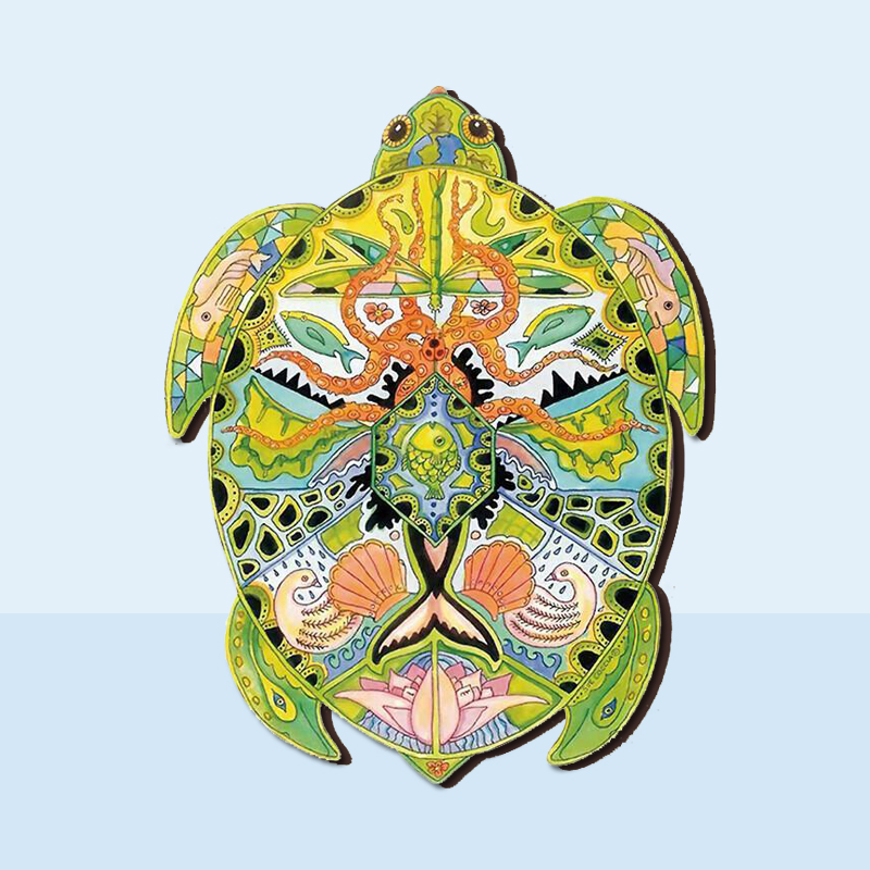 Green Turtle Wooden Jigsaw Puzzle - aimpuzzle