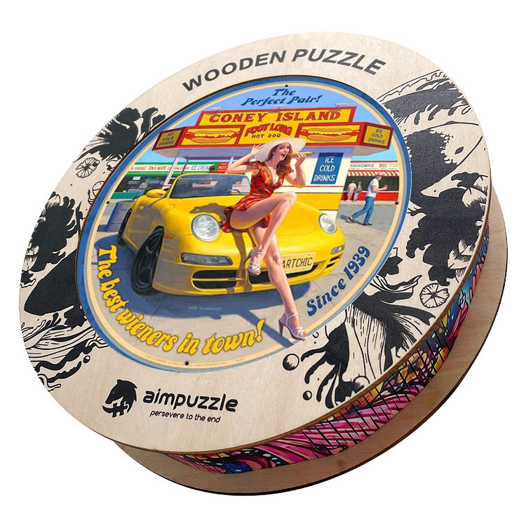 Car and Beauty Wooden Jigsaw Puzzle - aimpuzzle