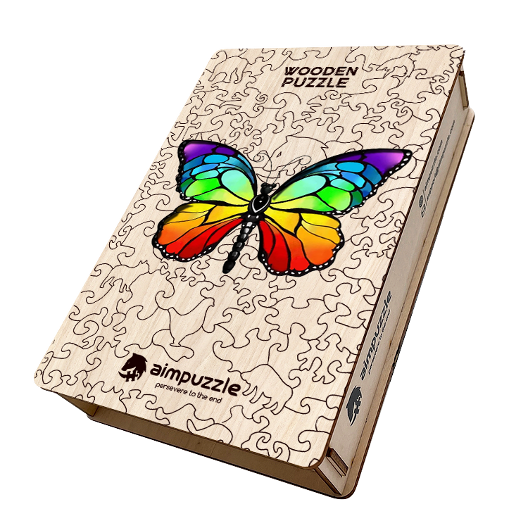 Rainbow Butterfly Wooden Jigsaw Puzzle - aimpuzzle