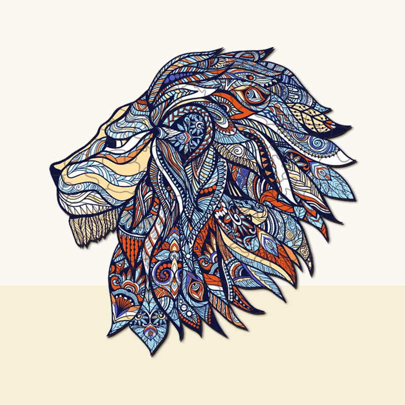 Blue Lion Wooden Jigsaw Puzzle - aimpuzzle