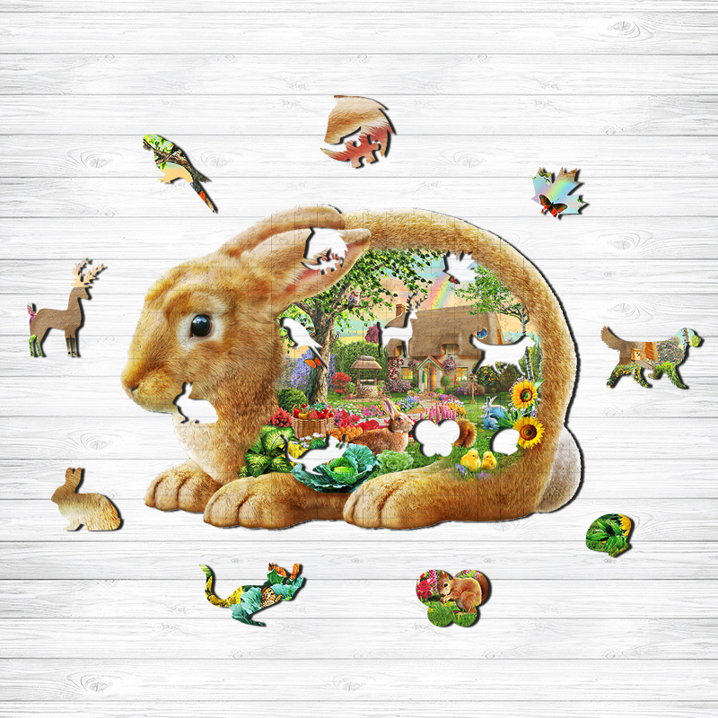 Rabbit House Wooden Jigsaw Puzzle - aimpuzzle