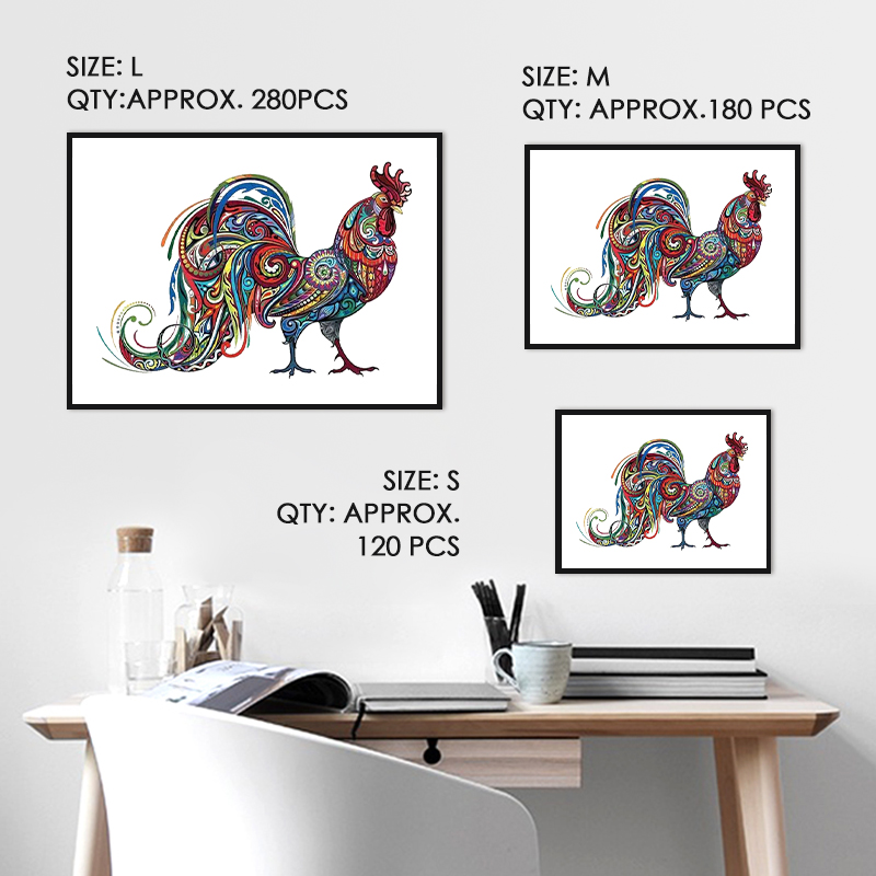 Fighting Rooster Wooden Jigsaw Puzzle - aimpuzzle