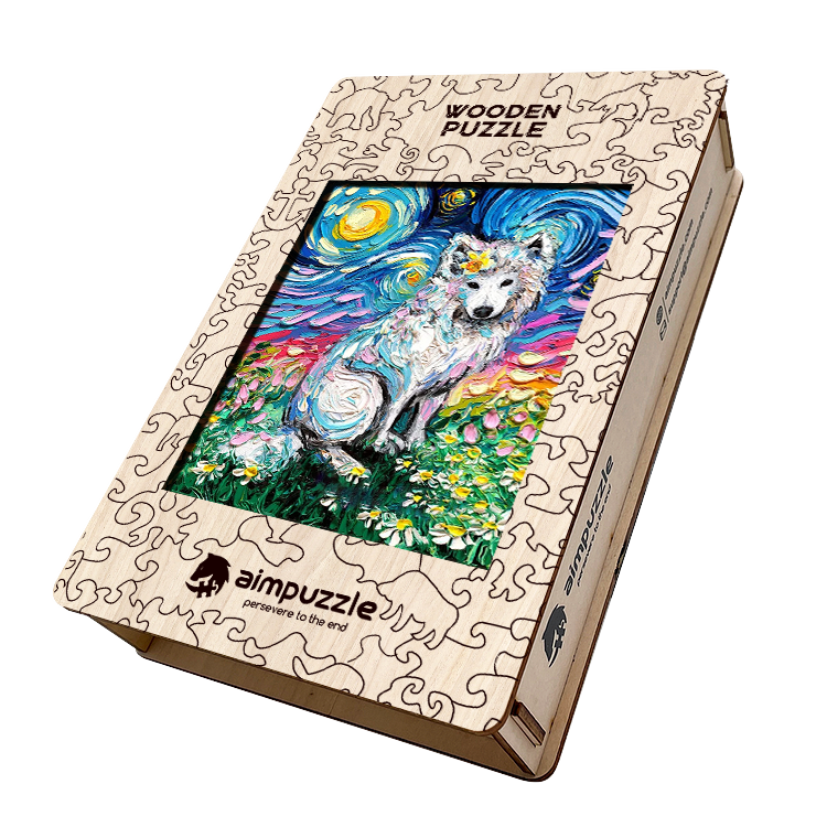 Van Gogh Samoyed Wooden Jigsaw Puzzle - aimpuzzle