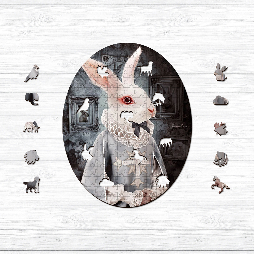 Count White Rabbit Wooden Jigsaw Puzzle - aimpuzzle