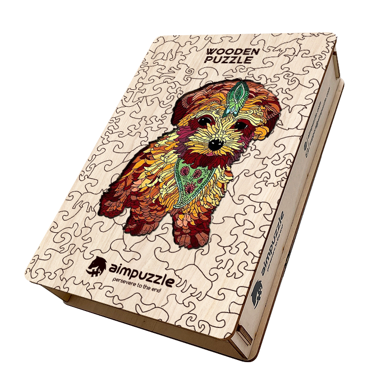 Fluffy Puppy Wooden Jigsaw Puzzle - aimpuzzle
