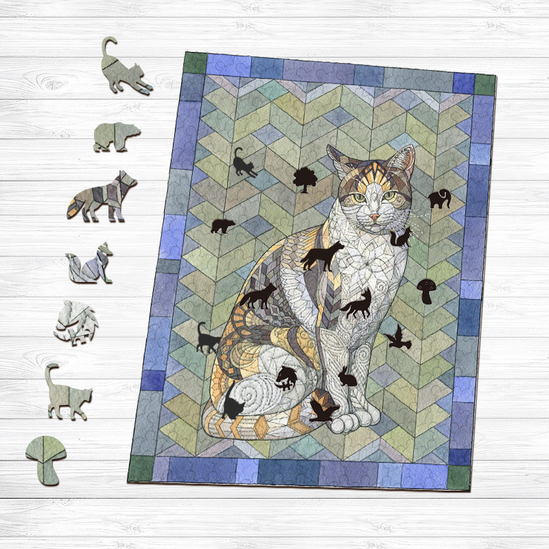 Calico Cat Wooden Jigsaw Puzzle - aimpuzzle