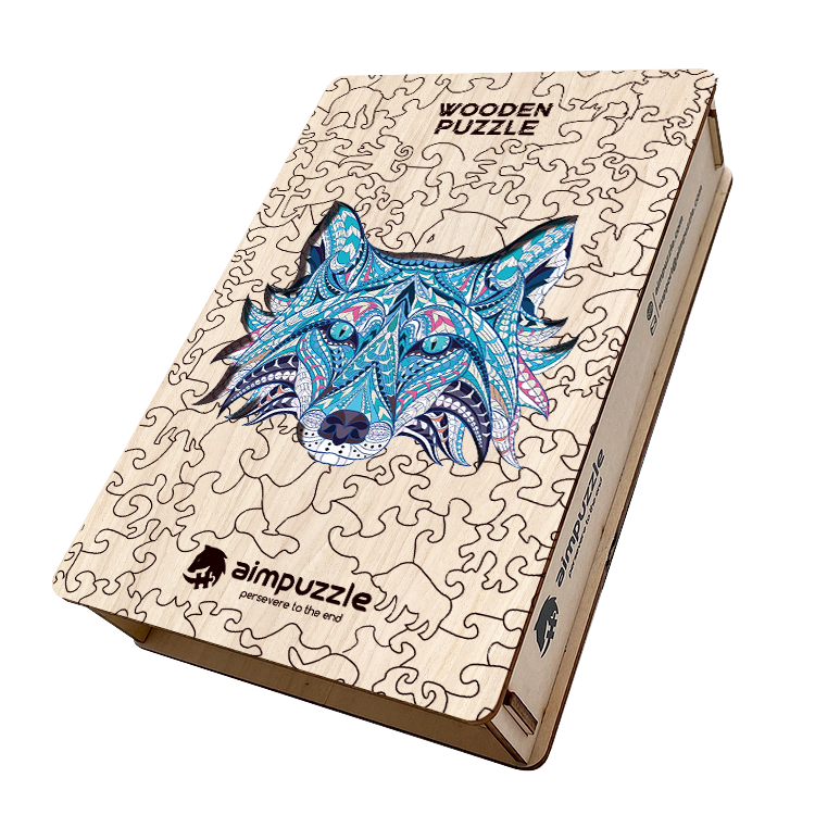 Blue Fox Wooden Jigsaw Puzzle - aimpuzzle