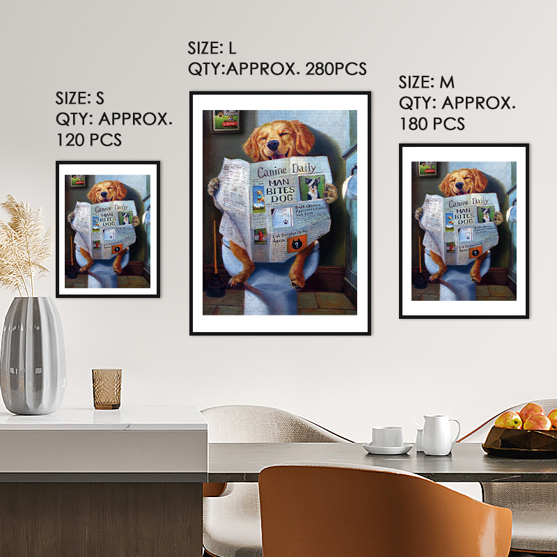 Dog Reading Newspapers Wooden Jigsaw Puzzle - aimpuzzle