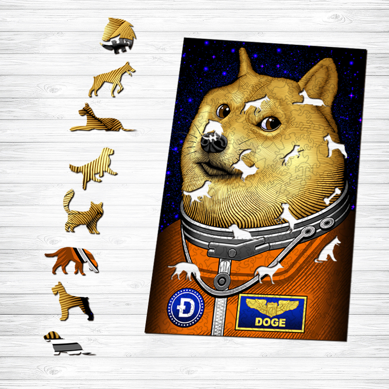 Shiba Inu Astronaut Dog Wooden Jigsaw Puzzle - aimpuzzle