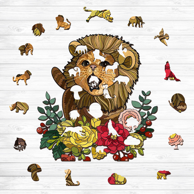 Lion Wooden Jigsaw Puzzle - aimpuzzle