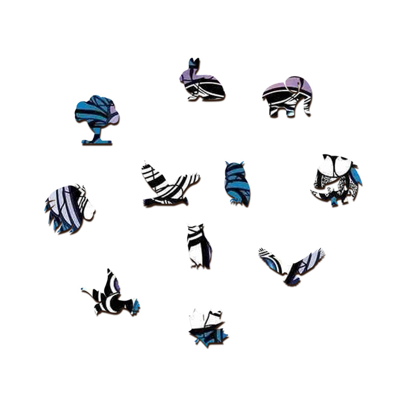 Blue Owl Wooden Jigsaw Puzzle - aimpuzzle