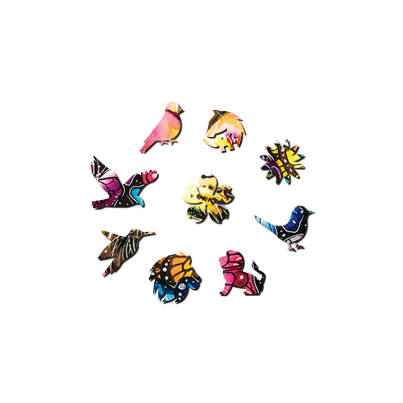 Butterflies and Lion Wooden Jigsaw Puzzle - aimpuzzle