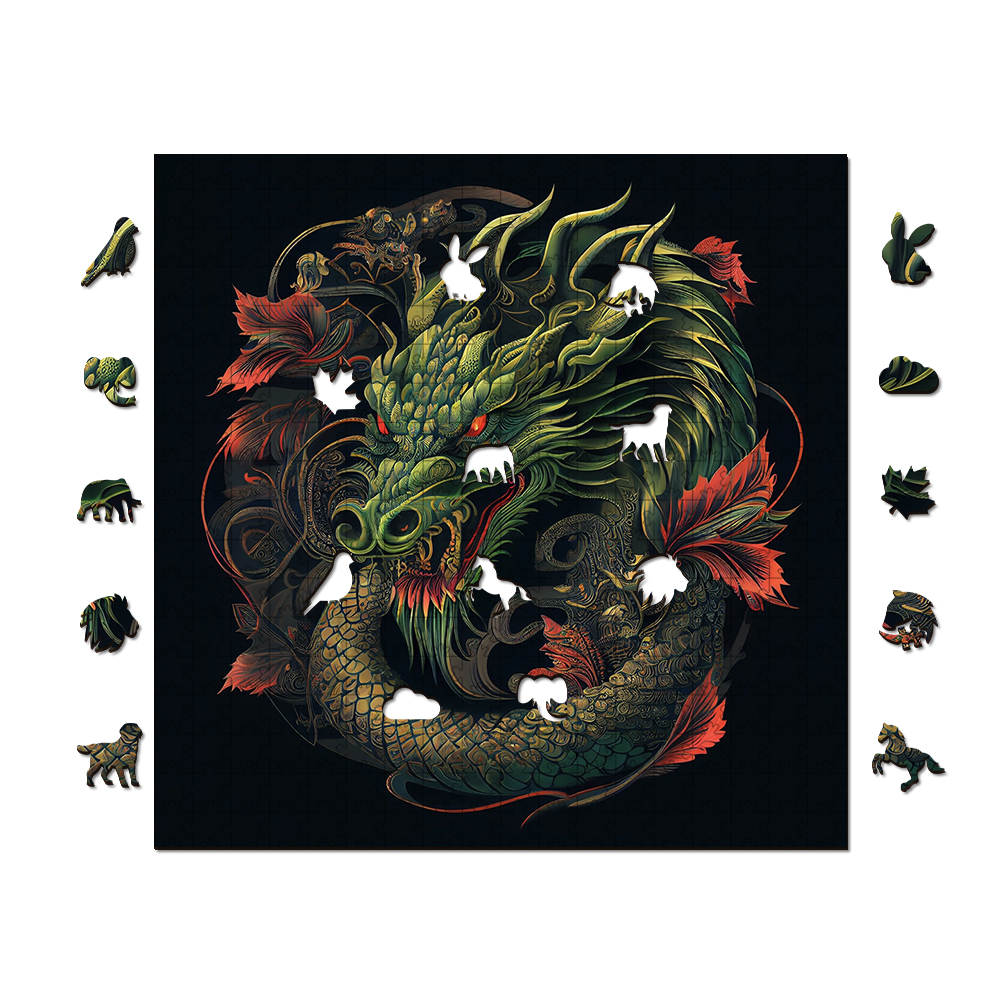 Oriental Dragon Wooden Jigsaw Puzzle - aimpuzzle