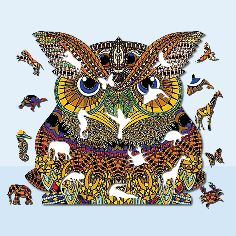 Cute Owl Wooden Jigsaw Puzzle - aimpuzzle