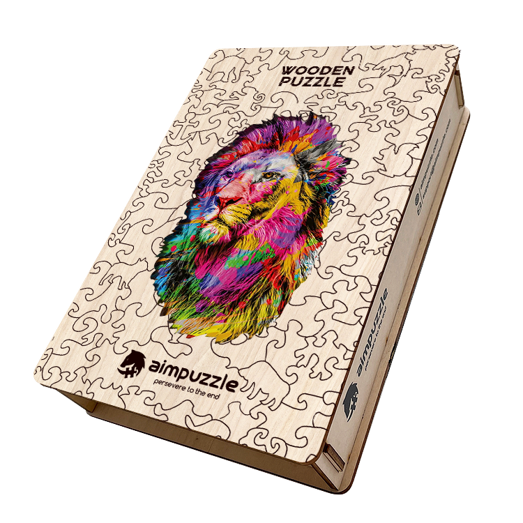 Painted Lion King Wooden Jigsaw Puzzle - aimpuzzle