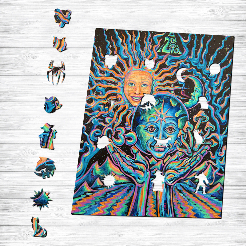 Sun and Moon Wooden Jigsaw Puzzle - aimpuzzle