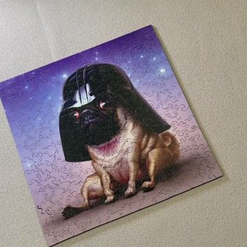 Black Samurai Bulldog Dog Wooden Jigsaw Puzzle - aimpuzzle