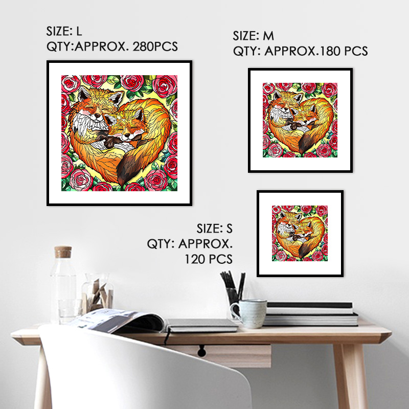 Foxes in Love Wooden Jigsaw Puzzle - aimpuzzle