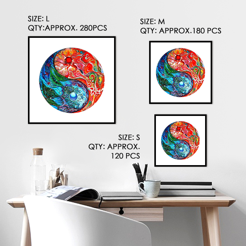 Yin Yang Water and Fire Wooden Jigsaw Puzzle - aimpuzzle