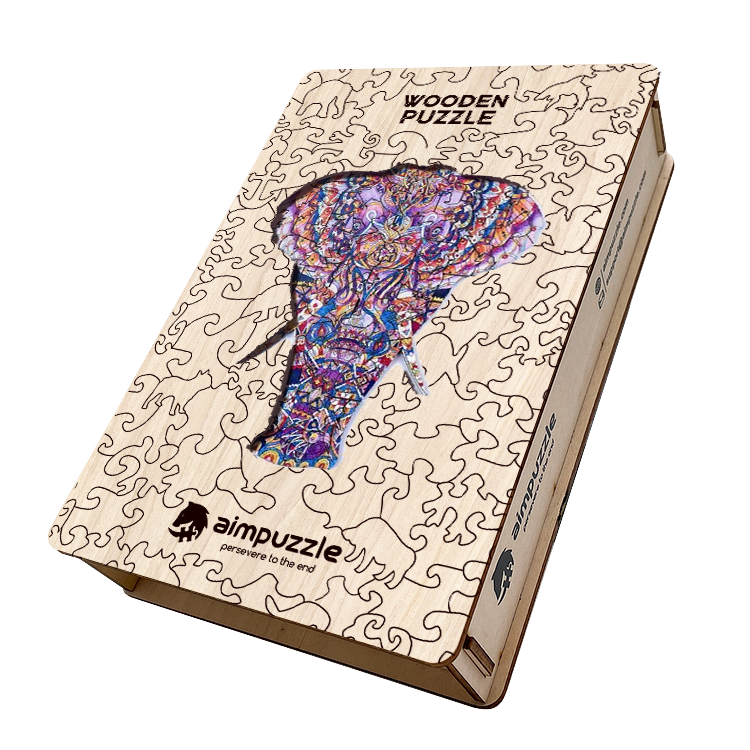 Purple Elephant Wooden Jigsaw Puzzle - aimpuzzle