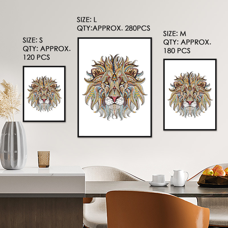 Tribal Lion Wooden Jigsaw Puzzle - aimpuzzle