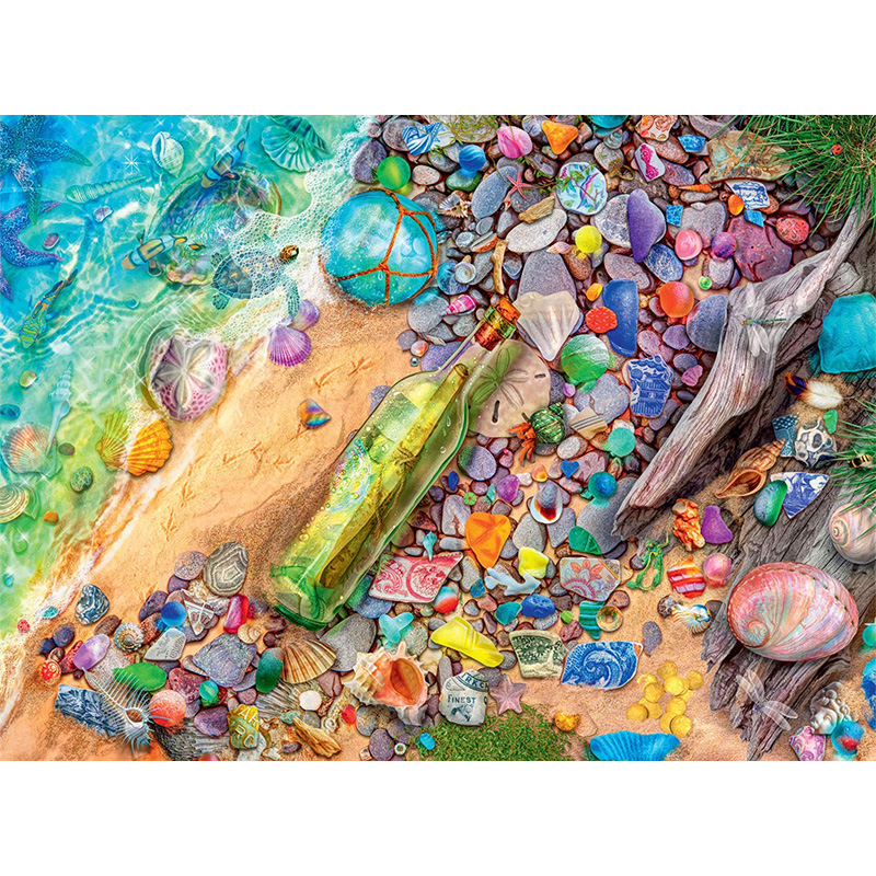 Drift Bottle Beach Wooden Jigsaw Puzzle - aimpuzzle