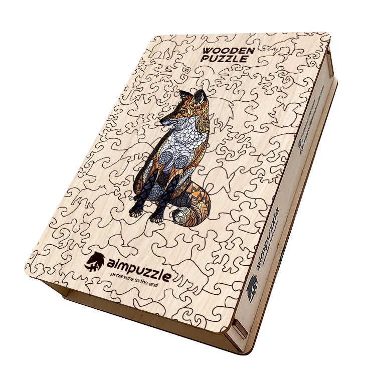 Brown Fox Wooden Jigsaw Puzzle - aimpuzzle