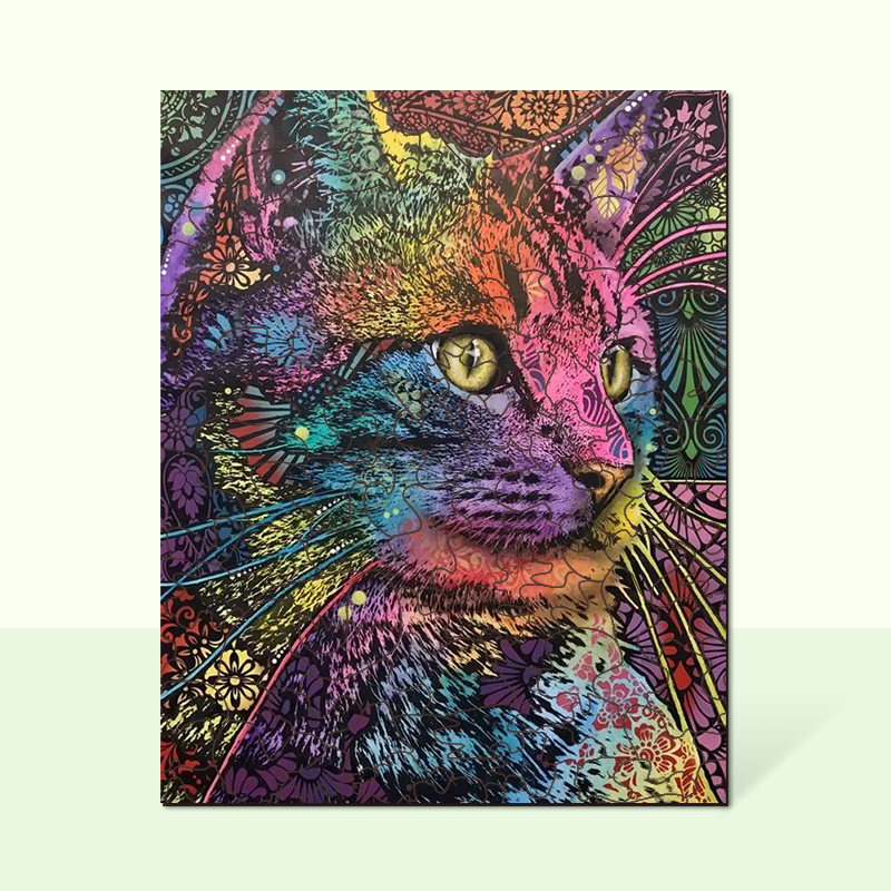 Colorful Cat Wooden Jigsaw Puzzle - aimpuzzle