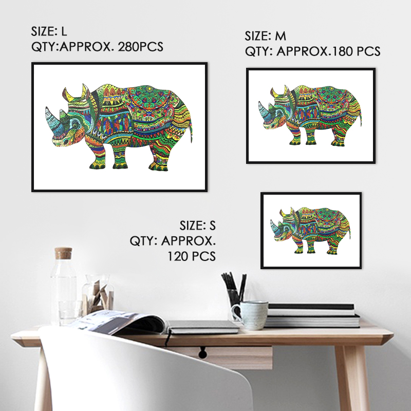 Rhino Wooden Jigsaw Puzzle - aimpuzzle