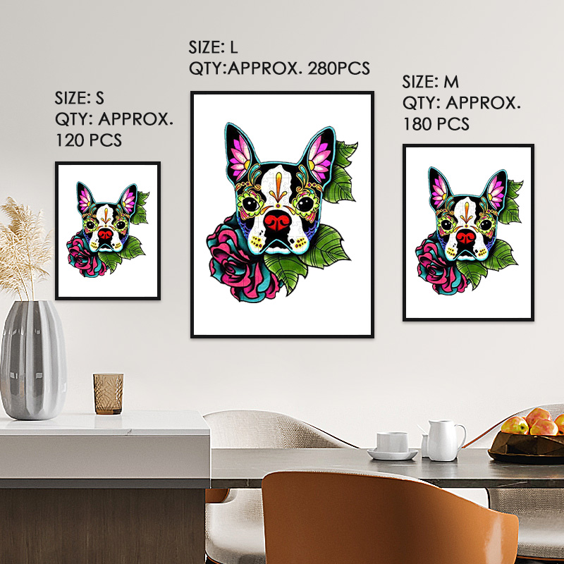 Flower Dog Wooden Jigsaw Puzzle - aimpuzzle