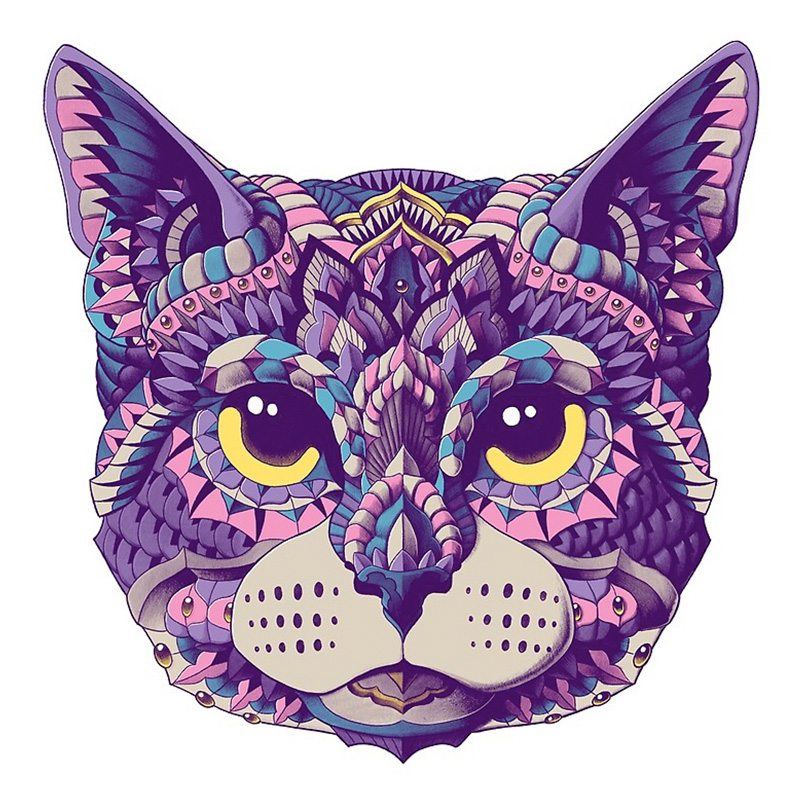 Purple Cat Wooden Jigsaw Puzzle - aimpuzzle