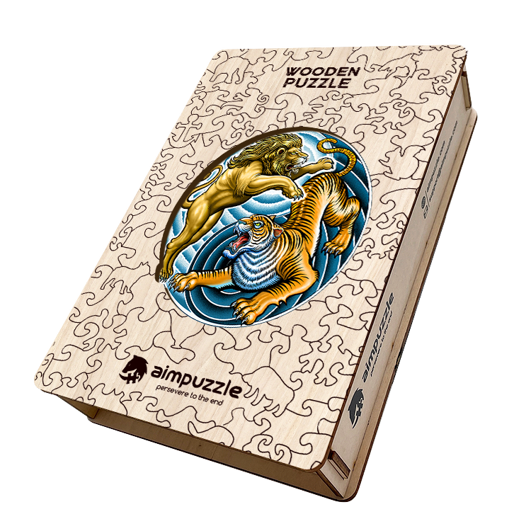 Lion and Tiger Wooden Jigsaw Puzzle - aimpuzzle