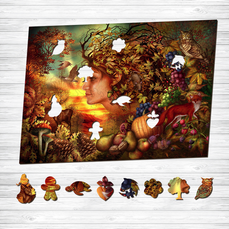 Goddess and Animals Wooden Jigsaw Puzzle - aimpuzzle